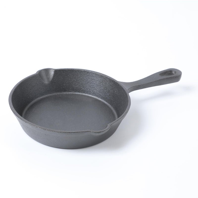 HAWOK Cast Iron Skillet Set 6 Pcs, Dia.6 Inch Round Pan, Cast Iron Server, Frying Pan, Pre-seasoned - Image 4